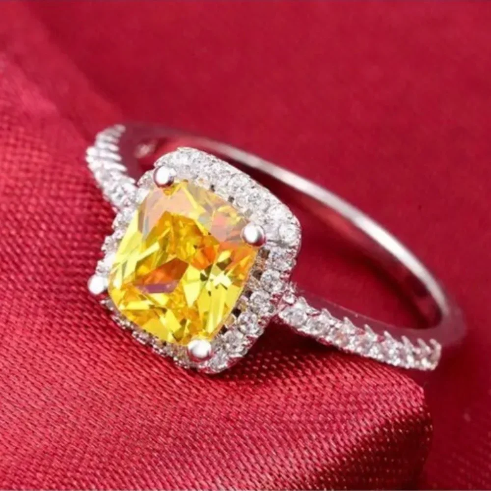 NEW LUXURY DIAMOND S925 STERLING SILVER RING, CUTE RING, SHINY RING. - Picture 6 of 6